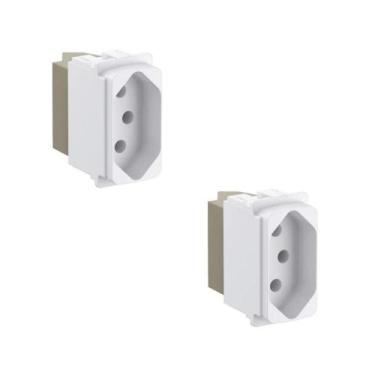 Imagem de Kit 2 Mód Tomada 2P+T 20A Branco Borne Parafuso Zeffia Pial - Pial Leg