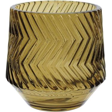 Imagem de CASTIÇAL PORTA VELA DECORATIVO HOME&CO VIDRO 8x8x8cm MARROM