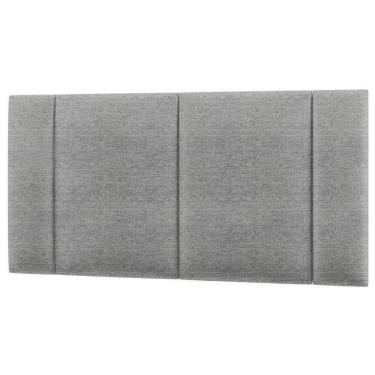 Imagem de Cabeceira Estofada Cama Box Casal Com Led Moderna 140 Cm Cor:linho Cinza