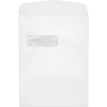 Imagem de Envelopes de janela aberta de 12 x 12 kg branco com tonalidade de segurança para enviar uma carta comercial, catálogo, documento financeiro, revista, panfleto, pacote com 50 (branco)