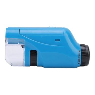Imagem de Microscópio Portátil Infantil de Alta Definição, Mini Microscópio para Estudantes e Experimentos Científicos Ao Ar Livre (Azul)