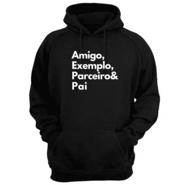 Imagem de Blusa Moletom Capuz Frase Exemplo Amigo Parceiro Pai - Loja Click Camp