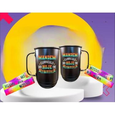 Imagem de Caneca de alumínio personalizada 500ml com tirante incluso - Caneca de