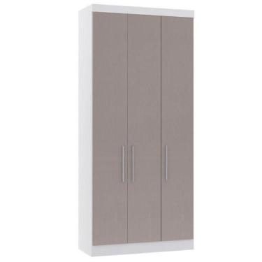 Imagem de Guarda Roupa 134,50cm 4Portas 4Gavetas Alpes Branco Cinammon - LUCIANE