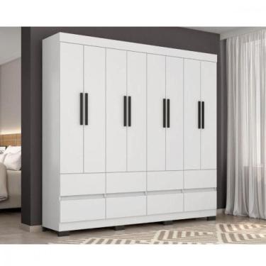Imagem de Guarda Roupa Esmeralda 8 Portas 8 Gavetas Sem Espelho Branco - ARAPLAC