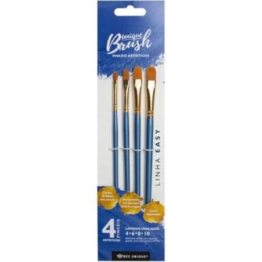 Imagem de Kit 4 Pincéis Artistico Ovalados Easy Bee Unique