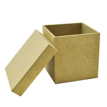 Imagem de Kit 10 Caixa Quadrada Tampa Sapato 8x8x5 Mdf Madeira - ATACADÃO DO ART