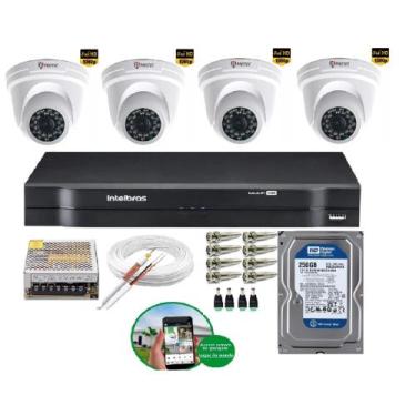 Imagem de Kit 4 Câmeras De Segurança 2 MP Full Hd  1080p Dvr Intelbras mhdx Full