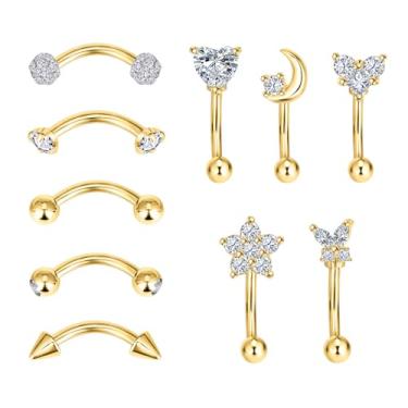 Imagem de Glupez 1/2/3/5/10 peças 1,6 mm halteres industriais Halloween aço cirúrgico CZ Ear Studs kit de piercings de orelha lábio unha cartilagem hélice lóbulo lábio nariz anéis tragus body piercing joia para