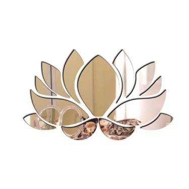 Imagem de Aplique de Espelho Decorativo Acrílico Flor Lotus 34x57cm 38209 - CREA