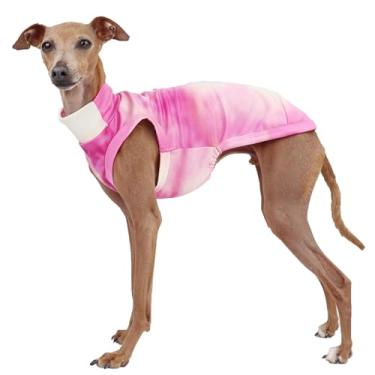 Imagem de D Doggy Star Italian Greyhound Clothes Camisetas legais de verão Rashguard Maiô Whippet para cães (3GG, rosa frio)