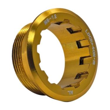 Imagem de Aymzbd Capa para volante de bicicleta, capa de liga de alumínio, resistente, casta de alta resistência, travamento para m8100 m7100, Ouro