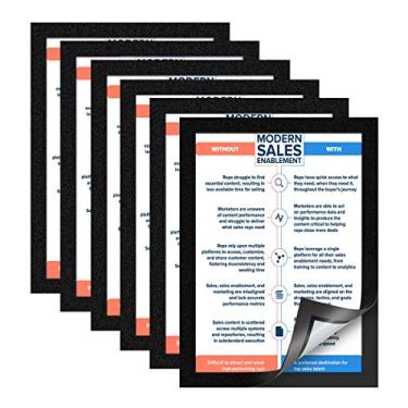 Imagem de Moldura magnética com autoadesivo na parte de trás para parede – Tamanho A4 Letra/papel/arquivo/documento/suporte de pôster, 20,3 x 29,2 cm, Magnetic Back, Black - 12 Pcs