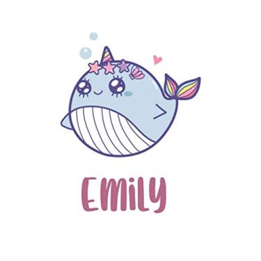 Imagem de Emily : Cute Whale Unicorn Journal: Notebook With Name On Front Cover, 120 pages College Ruled Notebook Journal & Diary for Writing & Note Taking for ... Personalized Notebooks For Girls And Women)