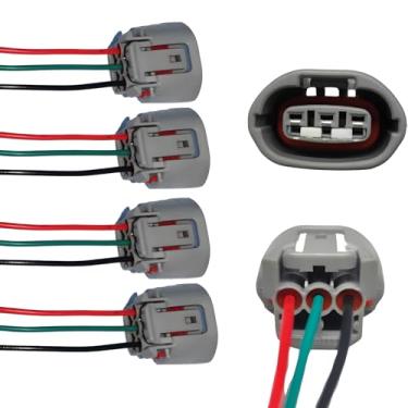 Imagem de AUTO OCCASION Conector de plugue de alternadores automotivos Pigtail 3 pinos compatível com A8 Quattro RS7 S6 S7 S8, compatível com Infiniti G25 G35 G37 M35 M37 Q40 Q50 Q60 Q70 Q70L (pacote com 4)