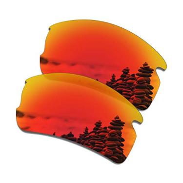 Imagem de SmartVLT Lentes de reposição masculinas para óculos de sol Oakley Flak 2.0 OO9295 - Mais opções, Vermelho (Fire Red), Tamanho �nico