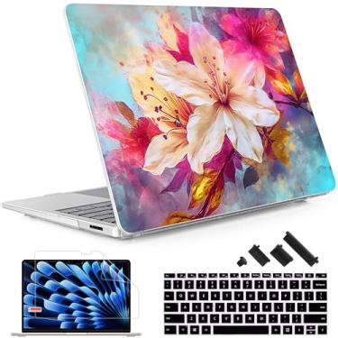 Imagem de May Chen Capa compatível apenas com Microsoft Surface Laptop 7 Windows PC 2024+ de 13,8 polegadas com CPU ARM e Copilot+ alimentado por IA, capa rígida de plástico com capa de teclado, aquarela floral