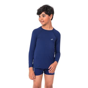 Imagem de Camiseta Manga Longa Com Proteção UV 50+, Hammerhead, Infantil, Marinho, Tam. 6