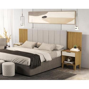 Imagem de Cabeceira Para Cama Casal Box Helena 138/140cm Com Detalhes em Estofad