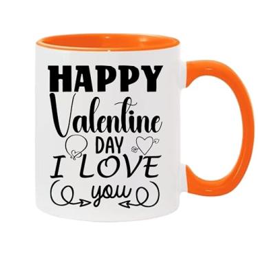 Imagem de SpreadPassion Caneca de café Happy Valentine Day I Love You, presente para namorado e namorada, ideia de presente de dia dos namorados, presente para marido e esposa, ideia de presente de aniversário