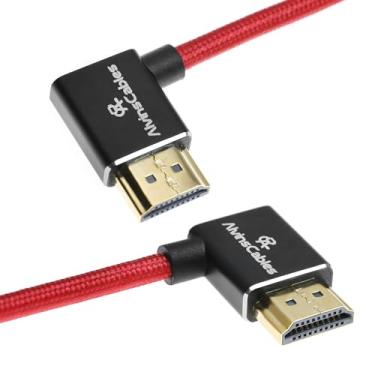 Imagem de Alvin's Cables Cabo HDMI 2.1 8K 60Hz 4K 120Hz de alta velocidade para monitor Atomos Ninja, cabo espiral trançado de ângulo esquerdo para direito para Sony FS5 FS7 FX9, para Canon C300 C500, para