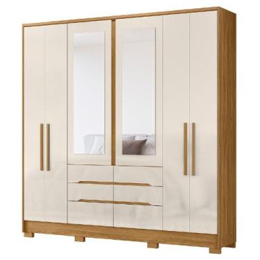 Imagem de Guarda Roupas Casal Com Espelho 6 Portas 6 Gavetas San Francisco Madei