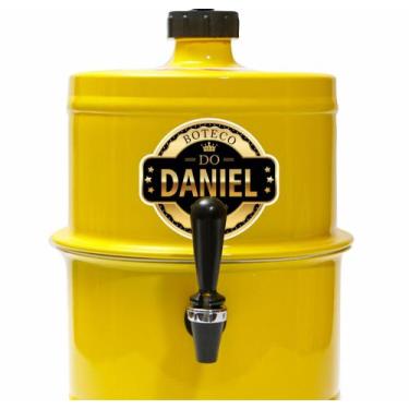 Imagem de Chopeira Portatil A Gelo Amarela Personalizada 5.1lt Boteco com o Seu 