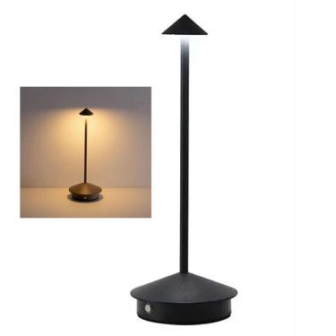 Imagem de Luminaria de Mesa LED 3 Ton USB Bateria Recarregavel Controle de Intensidade Abajur Touch Home Office Enfeite Iluminaçao Decorativo Quarto Cabeceira