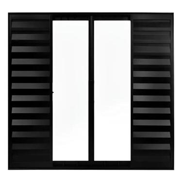 Imagem de Veneziana 6 folhas 1,20x1,50 sem grade no alumínio preto