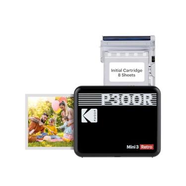 Imagem de Kodak Mini 3 Impressora fotográfica portátil retrô de 7,6 x 7,6 cm, compatível com dispositivos iOS, Android e Bluetooth, foto real: tecnologia 4Pass e processo de laminação, impressão