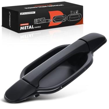 Imagem de A-Premium Maçaneta exterior de metal atualizada do lado do passageiro traseiro direito compatível com Chevrolet Colorado 2004-2012 e GMC Canyon 2004-2012, Pickup Crew Cab, Primed Black, Replace#