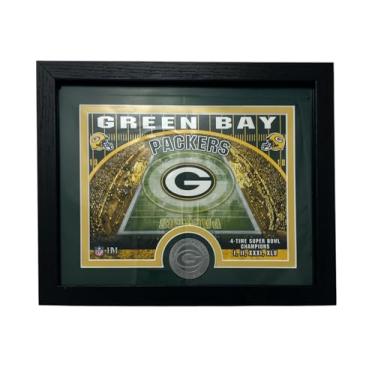 Imagem de Moeda de estádio Highland Mint NFL Green Bay Packers 23 cm x 28 cm