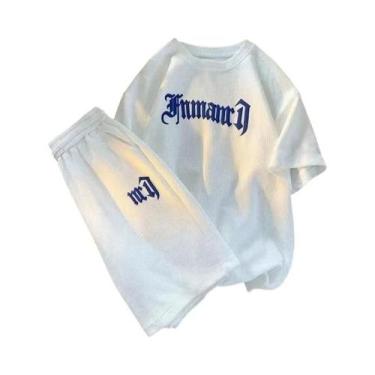 Imagem de Conjunto Masculino de Agasalho Waffle Oversize - Moda Casual de Verão,