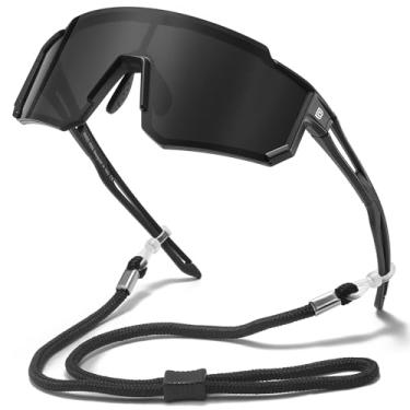 Imagem de DUCO Óculos de sol polarizados infantis juvenis esportes ciclismo armação leve UV400 óculos de sol infantil meninos meninas beisebol DK310 (armação preta lente cinza têmpora)