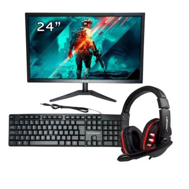 Imagem de Kit 1 Monitor Led Full Hd 60Hz Mais Headset E Teclado Kit 1