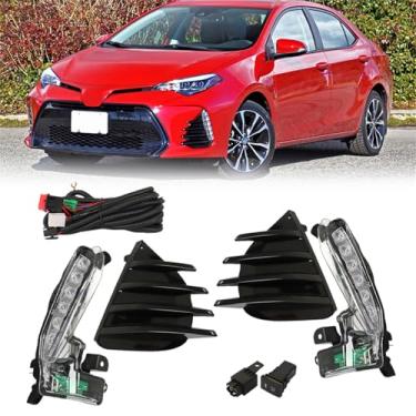 Imagem de WFLNHB 1 par de faróis de neblina de condução diurna de substituição para faróis de neblina Corolla SE XSE 2017-2019 lado esquerdo e direito