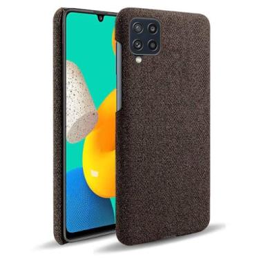 Imagem de Capa para Samsung Galaxy F22,Capa desenhada em lona,Case Protetora Ultrafina com Empunhadura Macia,Design em Tecido Antichoque e Antiarranhões-Brown
