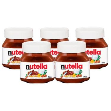 Imagem de kit 5 Creme De Avelã Nutella 140g