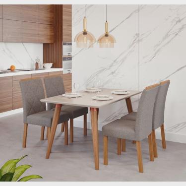 Imagem de Sala de Jantar Adele 130cm com 4 Cadeiras Fernanda