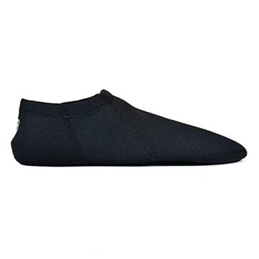 Imagem de NuFoot Sapatos masculinos botinhas, melhor calçado dobrável e flexível, sapatos de viagem dobrável e vá, meias de ioga, sapatos de interior, chinelos, preto, grande