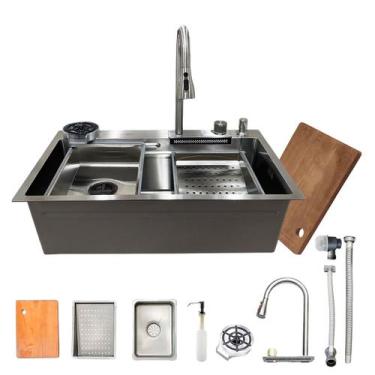 Imagem de Cuba Cascata Gourmet Premium com Torneira Aço Inox 304 - Zawa