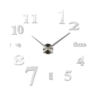 Imagem de Relógio de Parede Moderno 3D DIY - Quartzo, Acrílico e Espelho - Decor