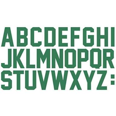 Imagem de Fanbay 78 Peças De 2 Polegadas Letras A Z Para Transferência Térmica Papel Camisetas Esportivas Com Nome Do Time (Verde)