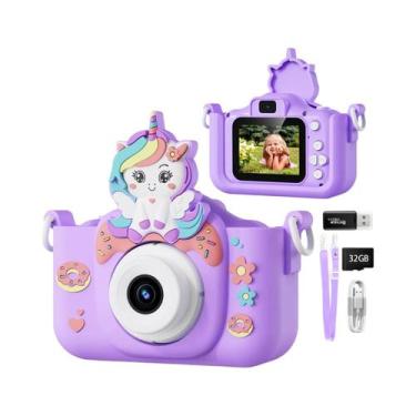Imagem de Crianças Câmera Digital 2-Polegada Tela Ips 32gb Cartão Fotografia Sel