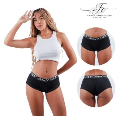 Imagem de Kit 5 Calcinhas Box Boxer Shortinho 100% Algodão Não Marca Na Roupa Co