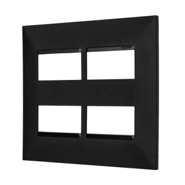 Imagem de Placa 2+2 Postos Separados 4X4 Preta 618514PT - Legrand Pial PLUS +