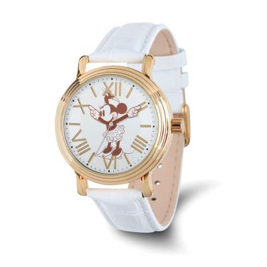 Imagem de Disney Relógio analógico de quartzo com as mãos articuladas vintage Minnie Mouse, Ouro-rosa, Relógio de quartzo Mickey