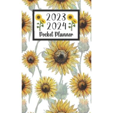 Imagem de 2023 2024 pocket planner For Purse Sunflower Lovers: 2 year Pocket Calendar January 2023 to December 2024 | 24 Months Monthly Planner & Organizer For ... Holidays | Sunflower Floral Pattern cover