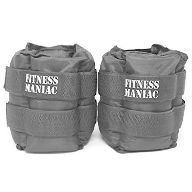 Imagem de FITNESS MANIAC Pesos de tornozelo dos EUA com alças duplas, peso da perna para caminhada, corrida, academia, ginástica, aeróbica, 7,3 kg (dois de 3,6 kg)