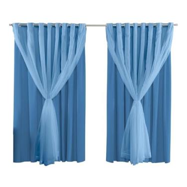 Imagem de Cortina Blackout PVC Com Voil 2,80M x 2,20M Sala Quarto Escritorio 100% Blecaute Para Varão Simples